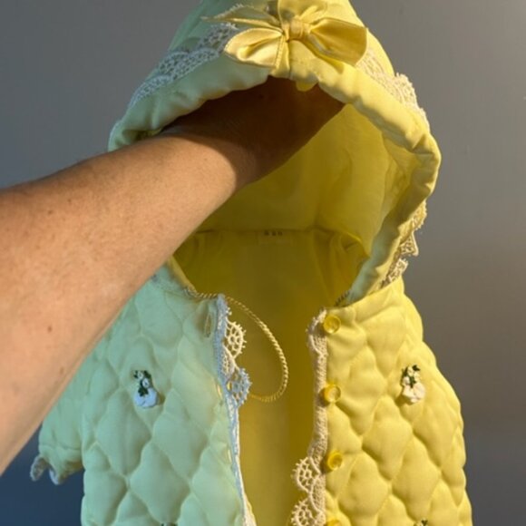 Vintage quilted baby thin flannel jumper jacket and zip up blanket Lacasse fiset - Picture 9 of 12